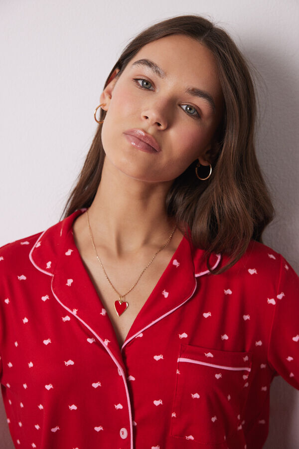 Womensecret Pijama camisero La Vecina Rubia rojo