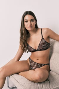 Women'secret Panty brasile&ntilde;o estampado de tul granate