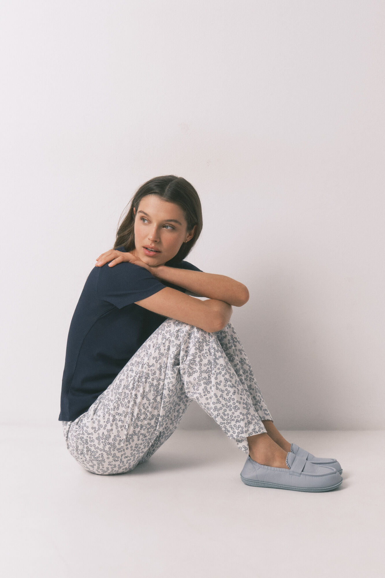 Women'secret Playera manga corta de algod&oacute;n azul