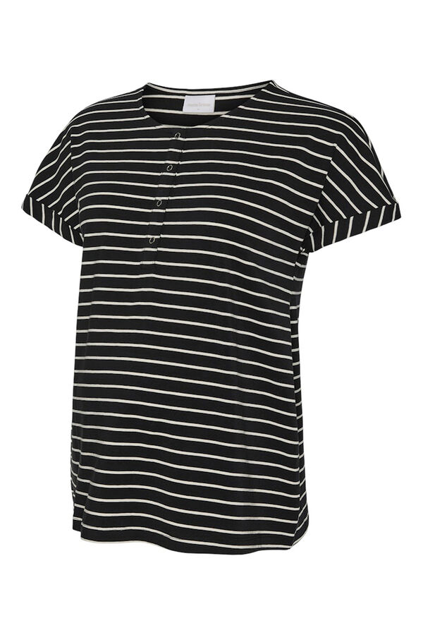 Mamalicious Top de manga corta maternity y lactancia negro
