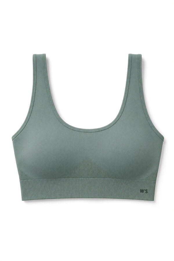 Women'secret Brasier top foam de microfibra verde verde