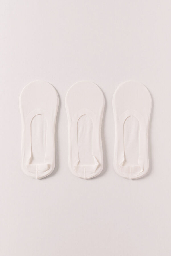 Women'secret Pack 3 calcetines invisibles blancos blanco
