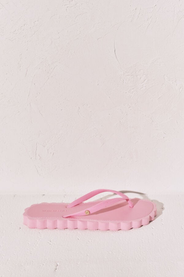 Women'secret Chanclas de dedo efecto ondas rosa rosa
