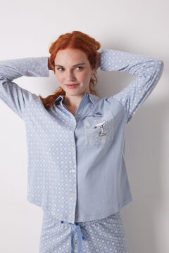 Womensecret Pijama camisera 100% algodón rayas y flores azul