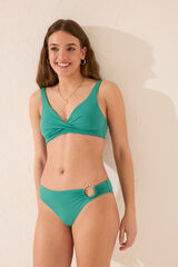 Womensecret Panty de bikini clásica verde con anillo verde