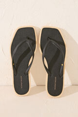 Womensecret Chanclas punta cuadrada serpiente negro negro