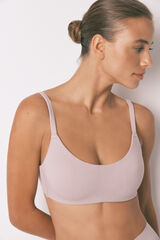 Women'secret Top brasier de algodón beige nude