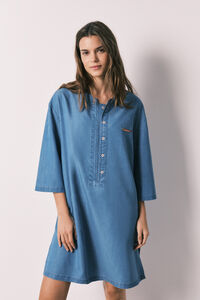 Women'secret Playera de dormir corta de mezclilla ligera azul