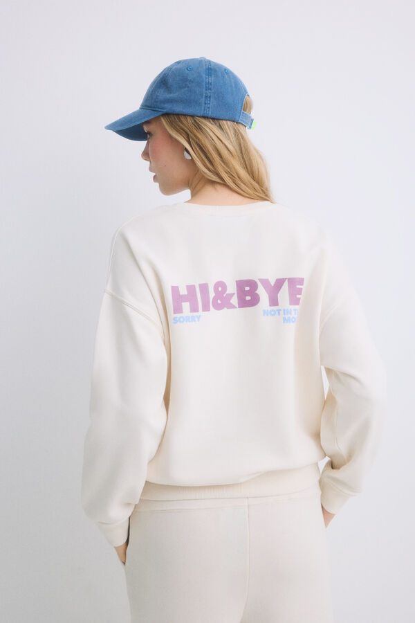 Womensecret Sudadera felpa algodón marfil marfil
