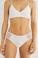 Womensecret Panty ancho algodón blanco marfil