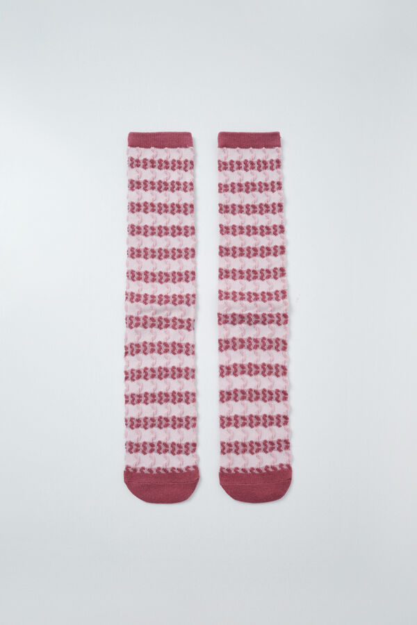 Women'secret Calcetines largos de rayas granate p&uacute;rpura