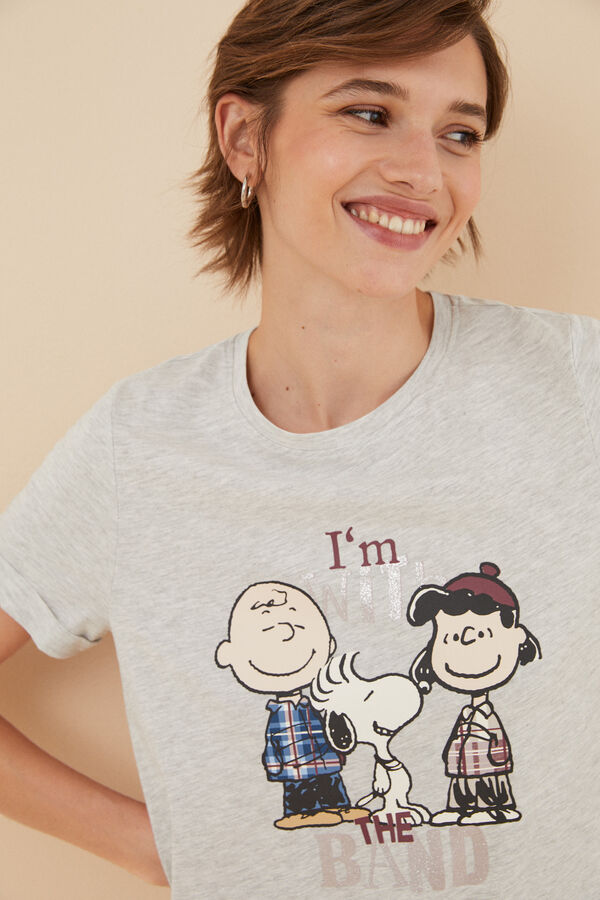 Womensecret Camisón 100% algodón Snoopy & Cía. gris