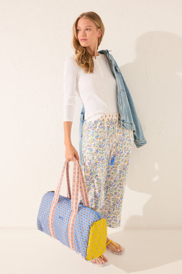 Womensecret Bolsa grande Smiley acolchado multicolor , bolsa estampado