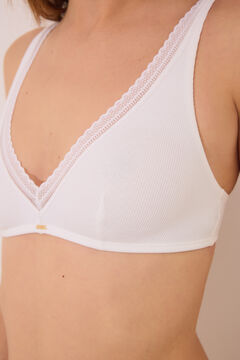 Womensecret FANTASTIC brasier triangular con relleno cuello halter de algodón con relleno color marfil marfil