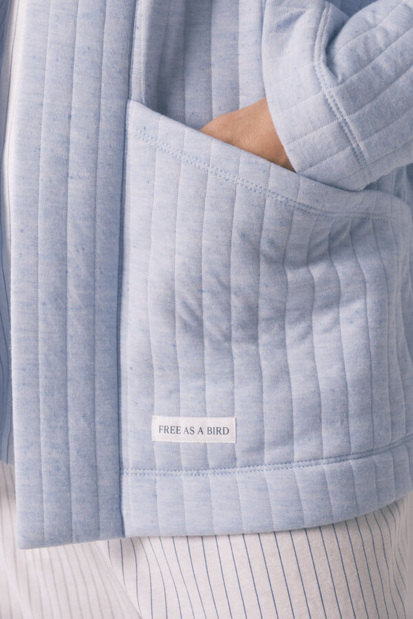 Women'secret Bata corta acolchada azul estampado