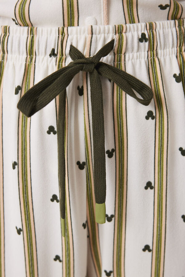 Womensecret Pijama camisera de rayas de Mickey Mouse estampado
