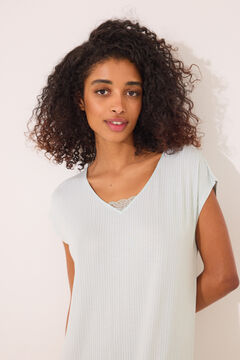 Womensecret Camisón midi de viscosa a rayas verde
