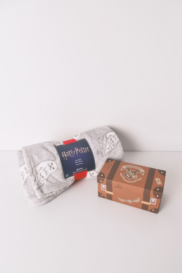 Women'secret Manta s&uacute;per suave estampado Hedwig gris gris