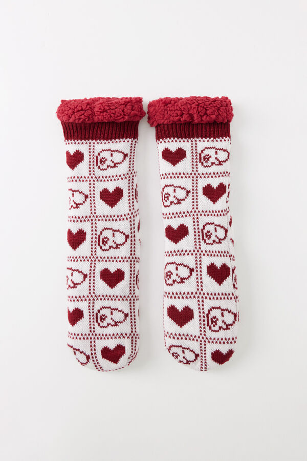 Womensecret Calcetines largos tricot Snoopy beige