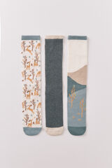 Women'secret Pack de 3 calcetines largos de pino  estampado