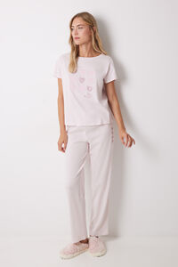 Womensecret Pijama 100% algodón rosa corazones rosa