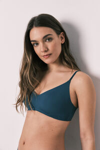 Women'secret Top triangular liso clean cut azul