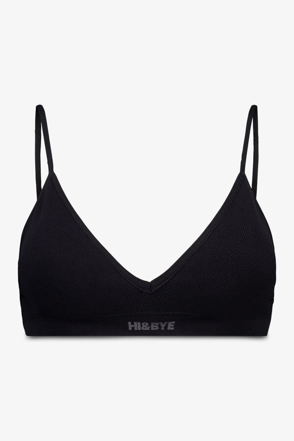 Womensecret Brasier triangular negro sin costuras  negro