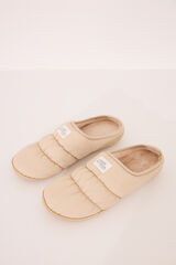 Womensecret Pantuflas nylon acolchado beige café