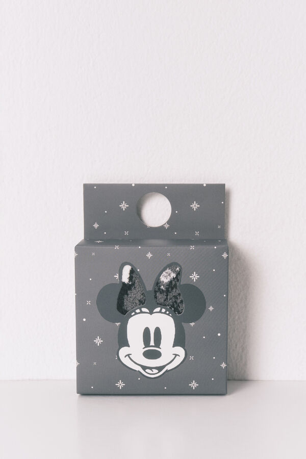 Women'secret Calcetines largos de piel con bordes estampado de Minnie Mouse blanco