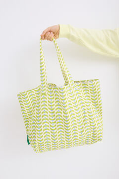 Womensecret Bolso tote estampado amarillo estampado