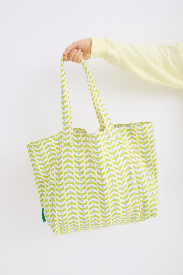 Womensecret Bolso tote estampado amarillo estampado