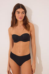 Womensecret Panty brasileña ancha de microfibra y encaje negro negro