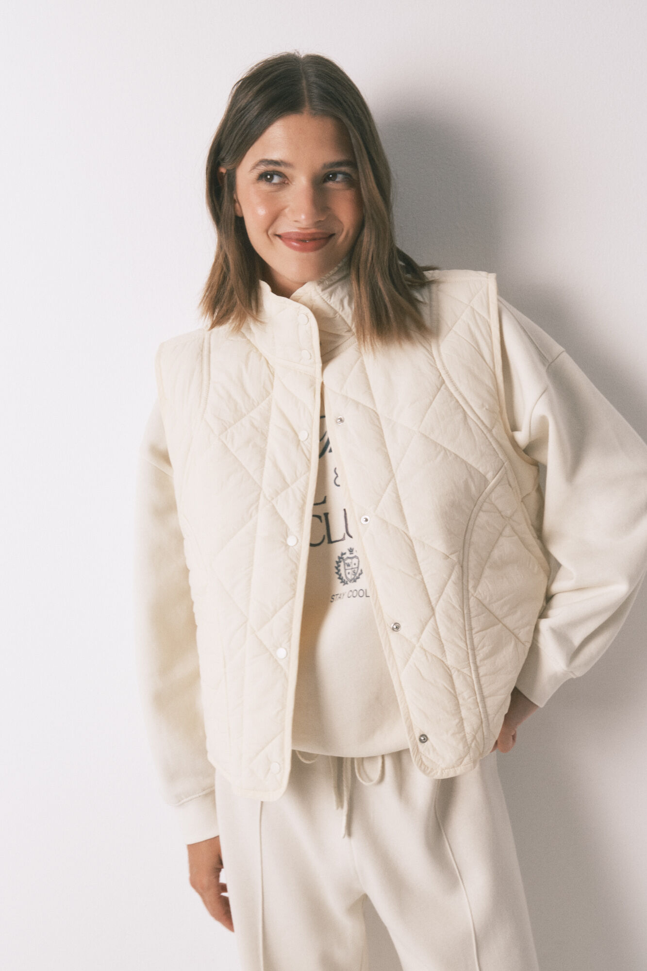 Women'secret Chaleco acolchado blanco