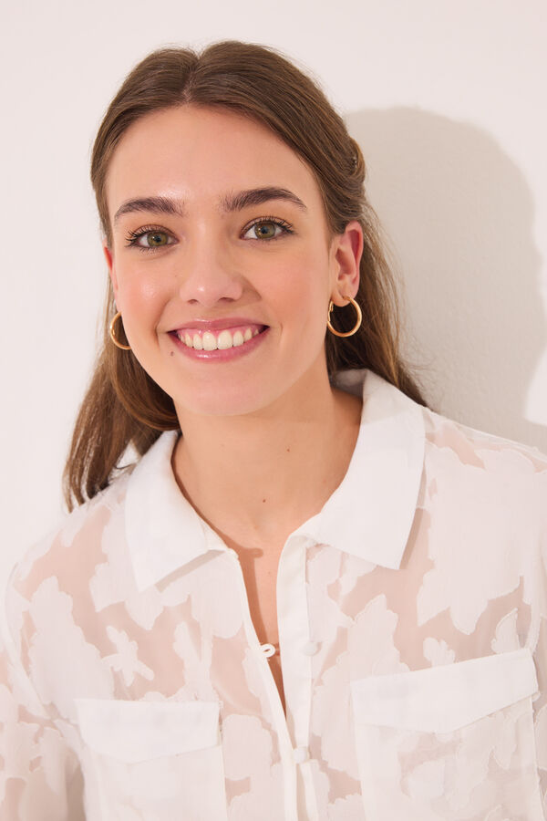 Womensecret Pijama camisera larga satín blanco marfil