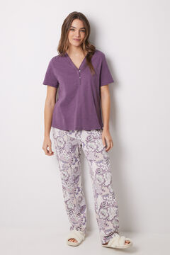 Womensecret Playera de manga corta 100% de algodón morado morado/lila