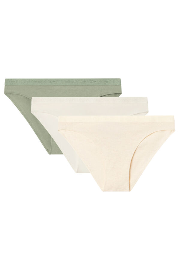 Womensecret Pack 3 panties clásicos algodón logo blanco