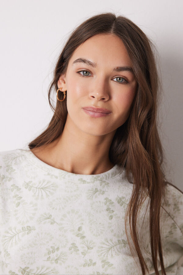 Womensecret Pijama larga terciopelo verde verde