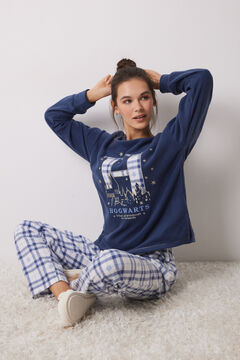 Womensecret Pijama polar cuadros Harry Potter azul