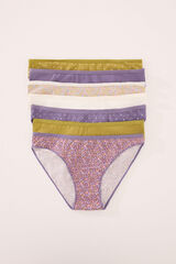 Womensecret Pack de 7 panties clásica de algodón con estampados variados estampado