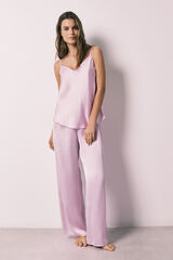 Women'secret Pijama larga de sat&eacute;n lila morado/lila