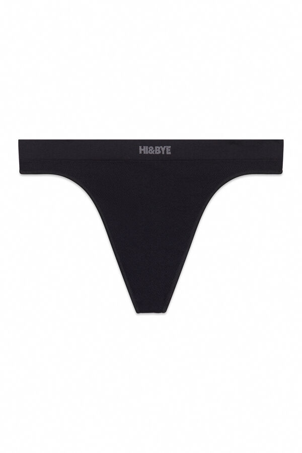 Womensecret Tanga negra sin costuras negro