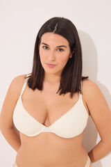 Womensecret GORGEOUS brasier push up de encaje y micro marfil marfil