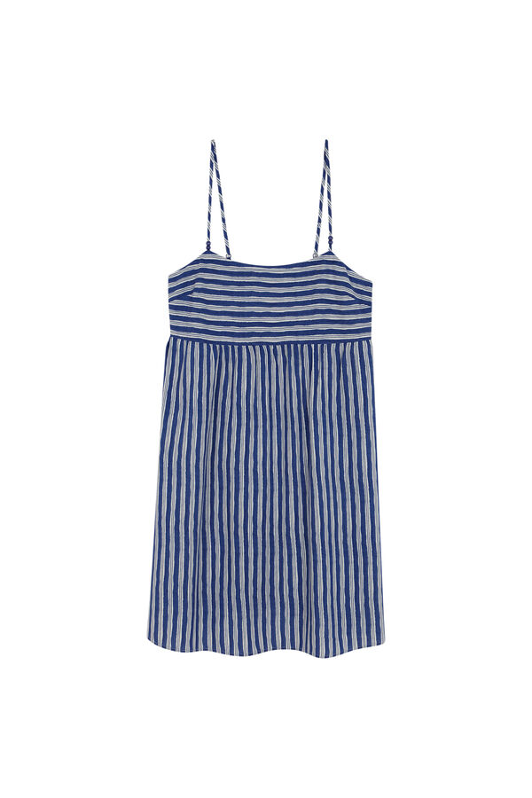 Womensecret Vestido short de rayas azules estampado
