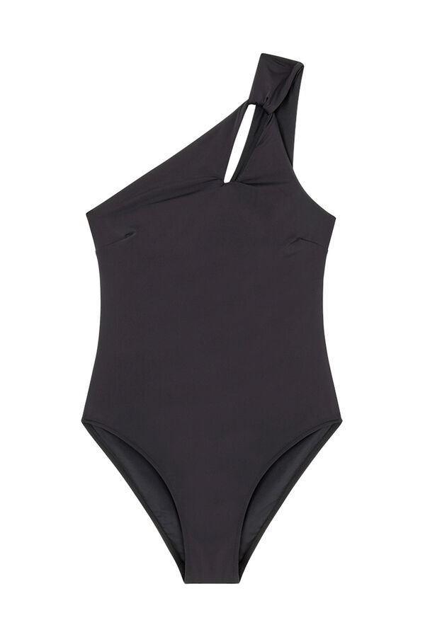 Womensecret Traje de baño asimétrico nudo negro negro