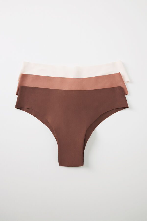 Womensecret Pack 3 panties anchos brasileños microfibra  blanco