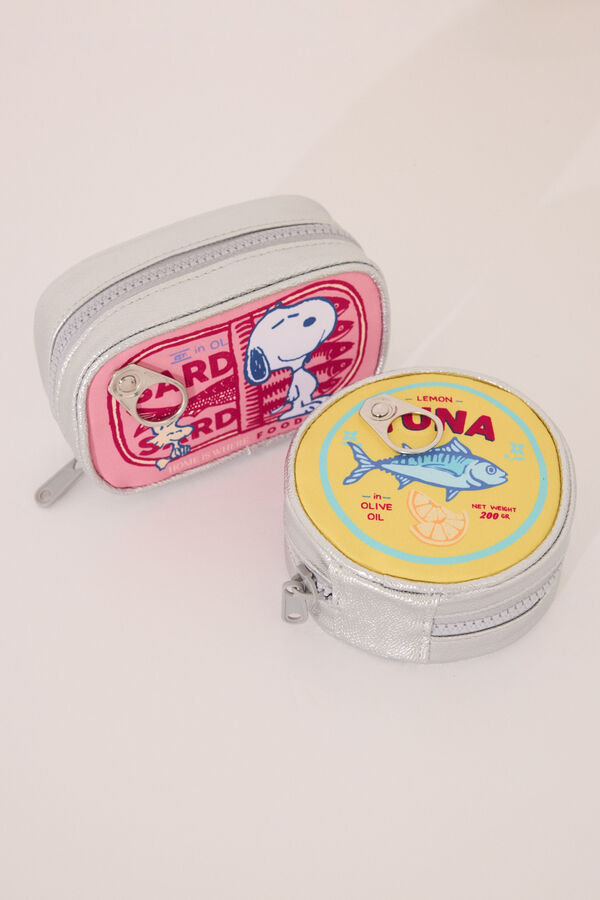 Womensecret Monedero rosa metalizado de Snoopy estampado