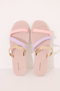 Womensecret Pantuflas tiras cruzadas blanco