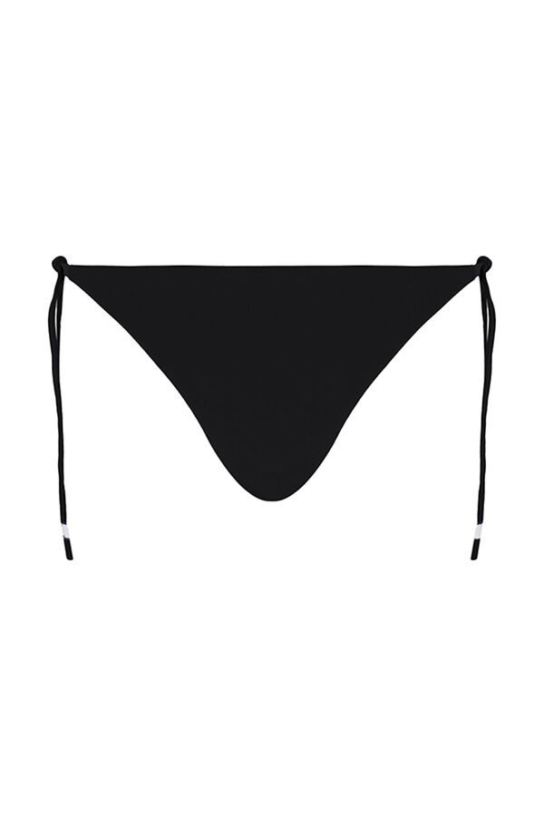 Womensecret Panty de bikini brasileña negra con tirantes negro