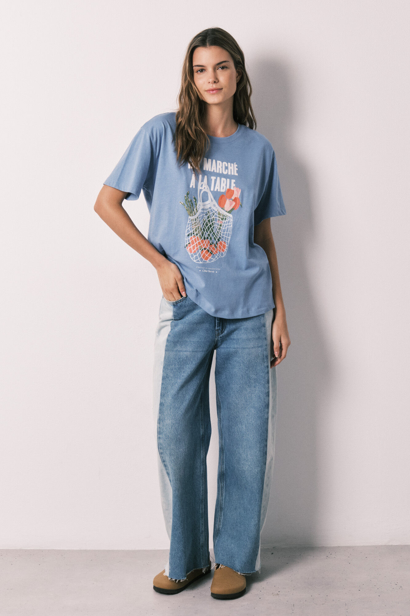 Women'secret Playera de manga corta 100% algod&oacute;n azul