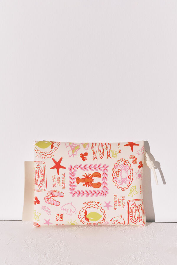 Women'secret Bolsa de traje de ba&ntilde;o impermeable estampado de verano estampado